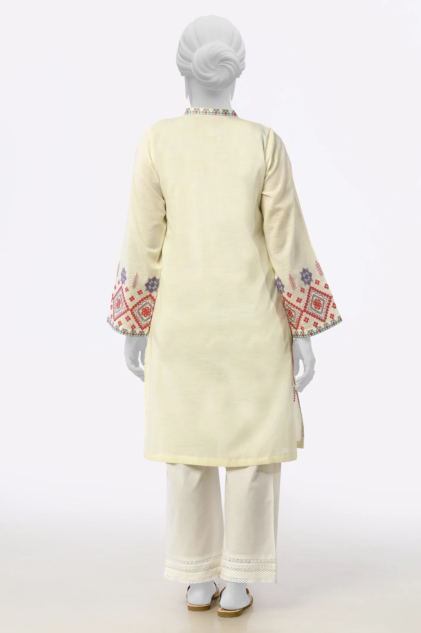 Cream Embroidered Kurti From Sohaye By Diners