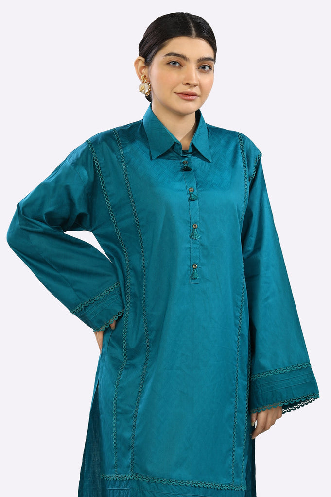 Solid Teal Kurti - Diners