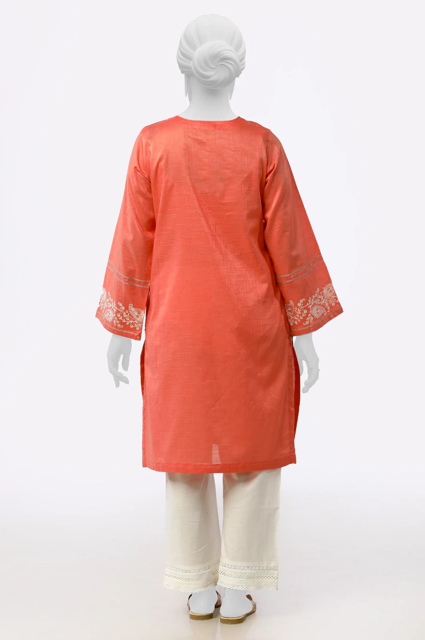 Peach Embroidered Kurti From Sohaye By Diners