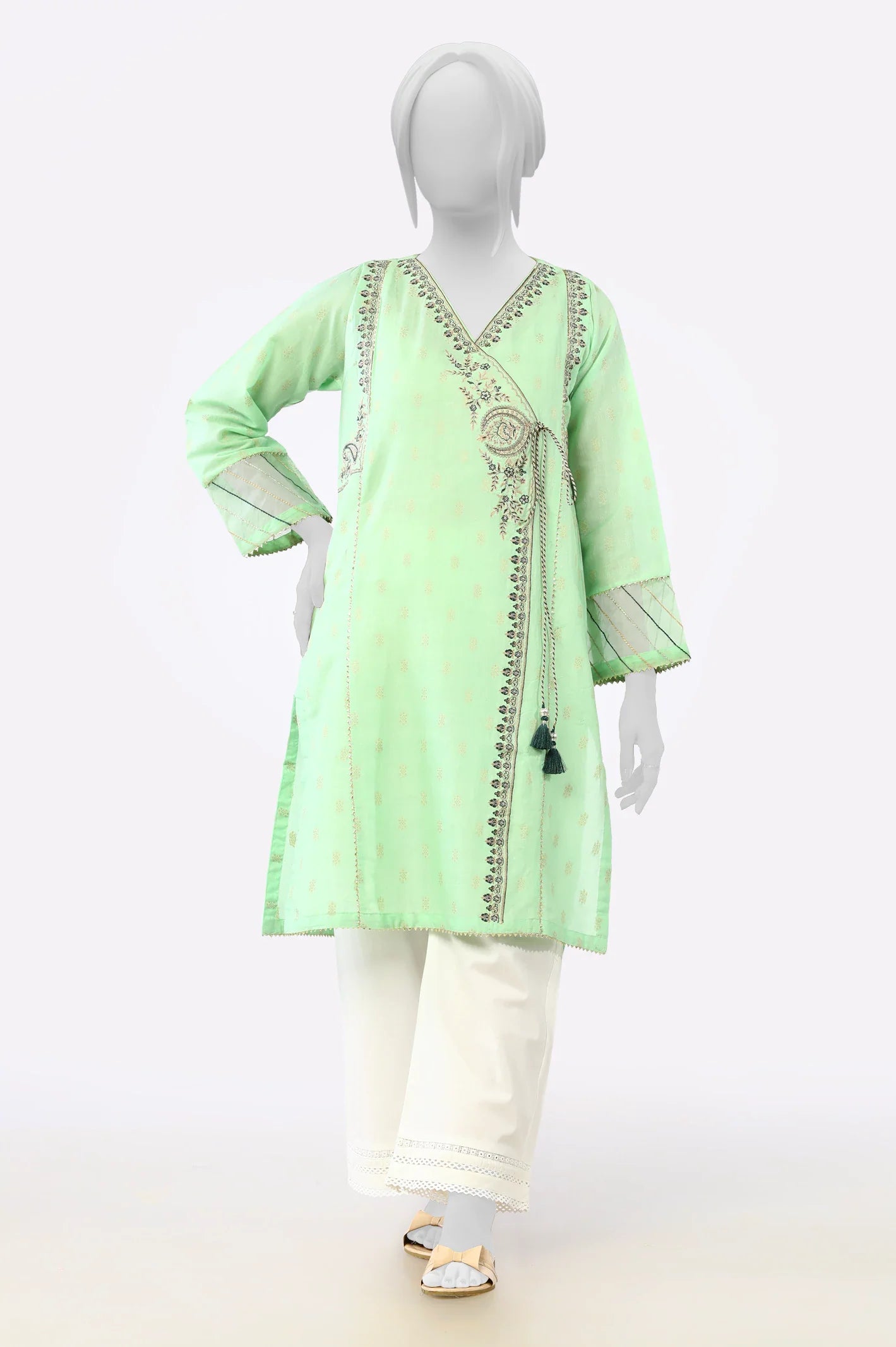 Green Embroidered Kurti From Sohaye By Diners