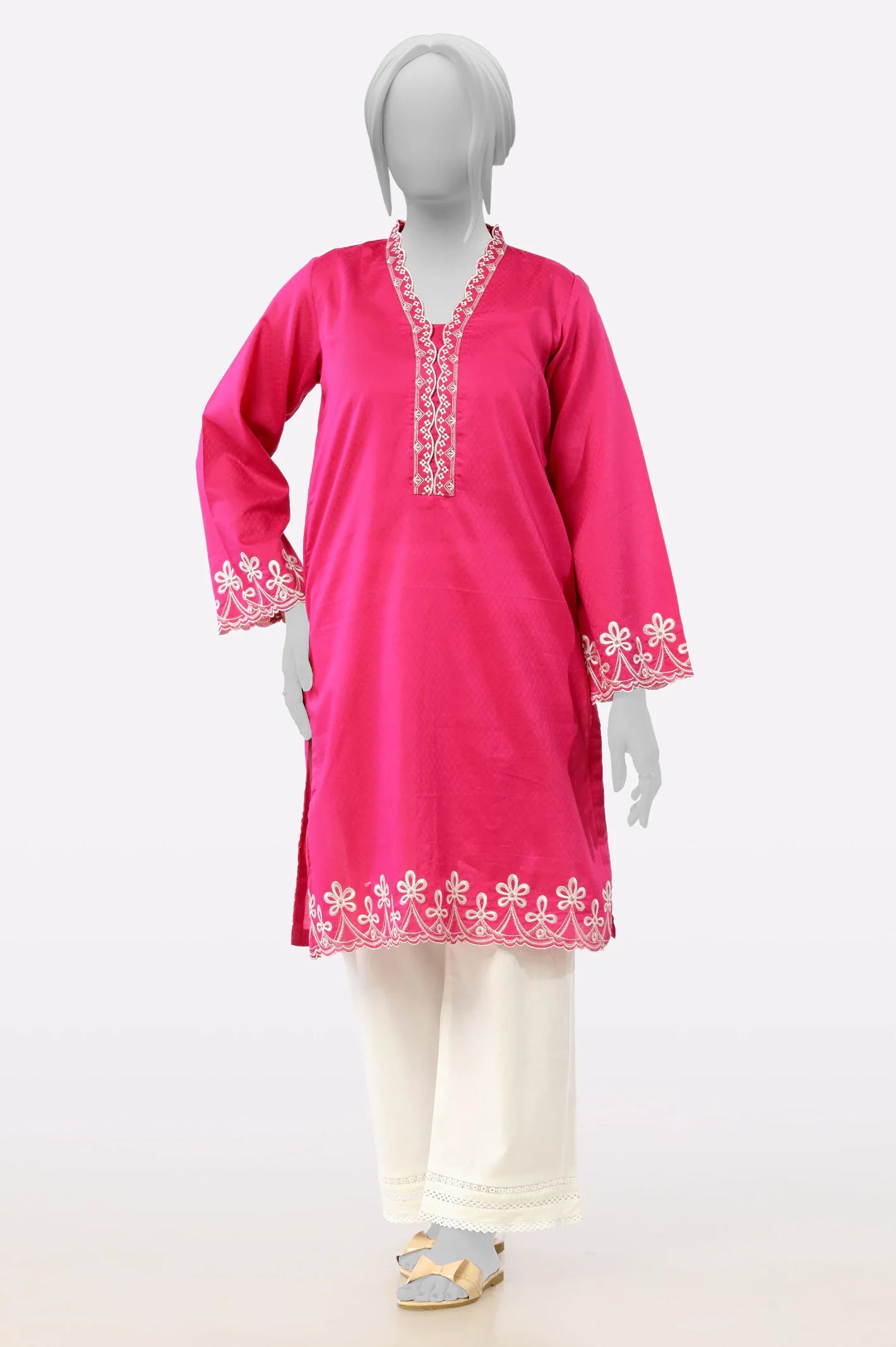 Pink Embroidered Kurti From Sohaye By Diners