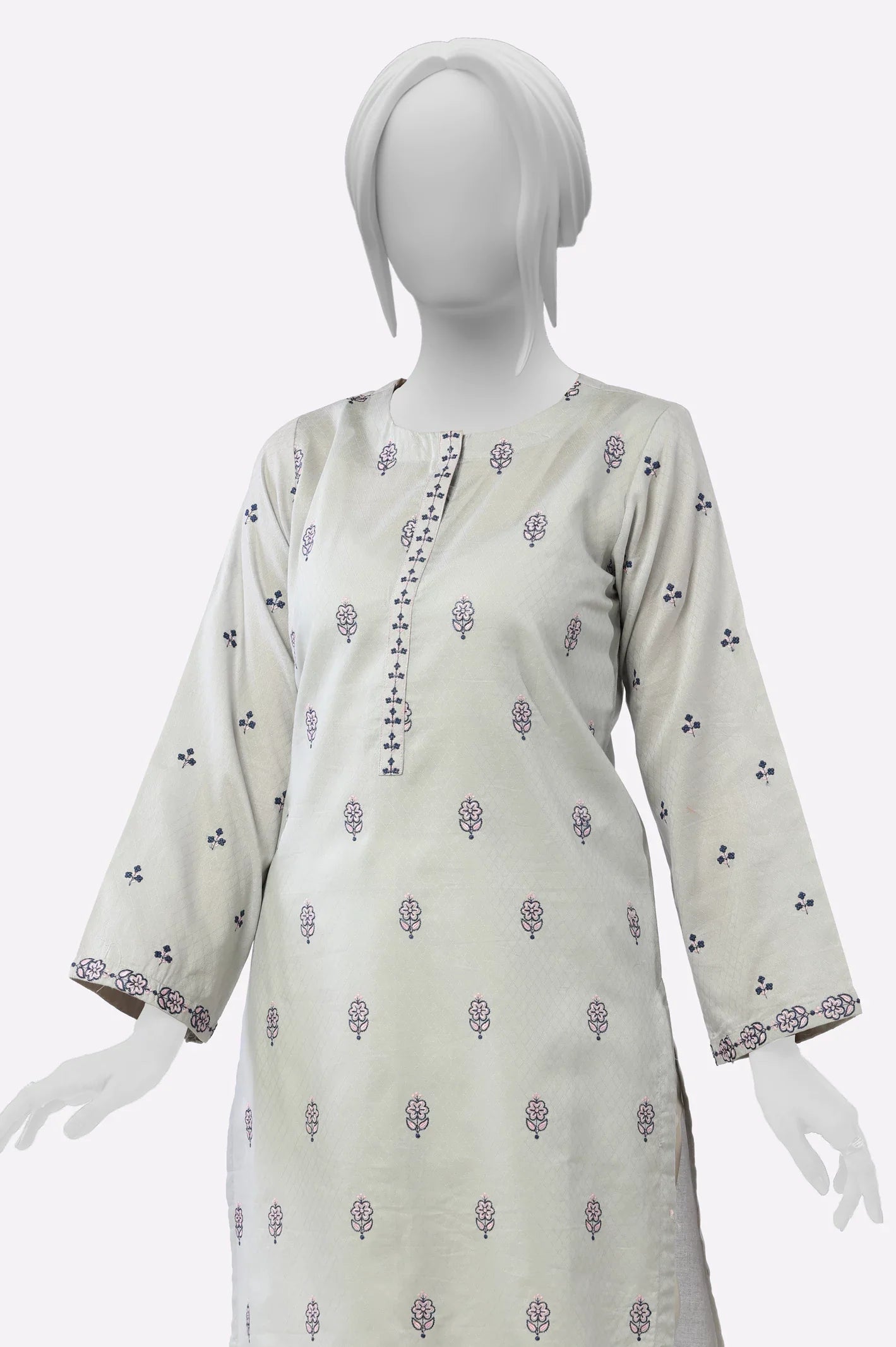 Light Grey Embroidered Kurti From Sohaye By Diners