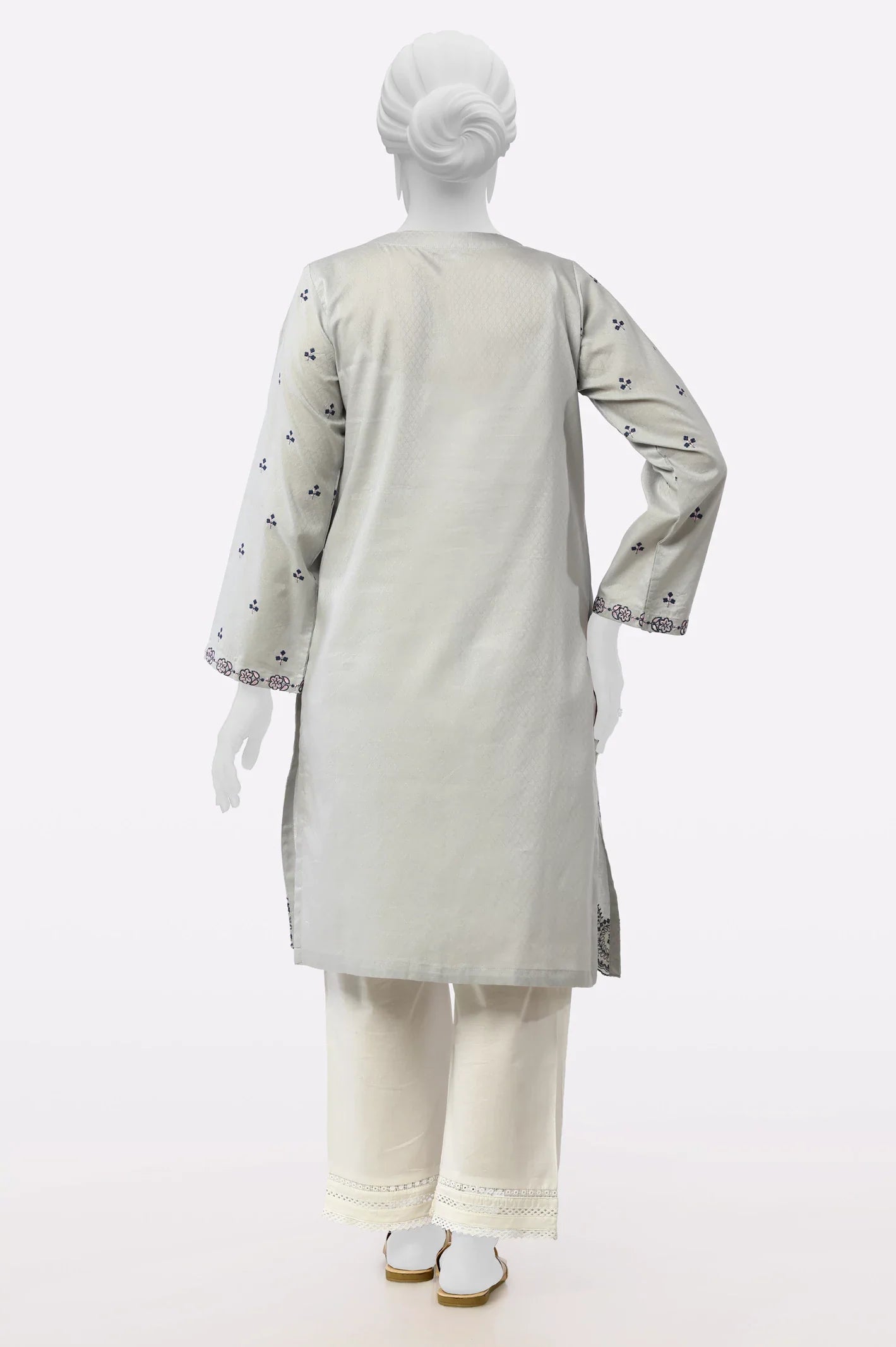 Light Grey Embroidered Kurti From Sohaye By Diners