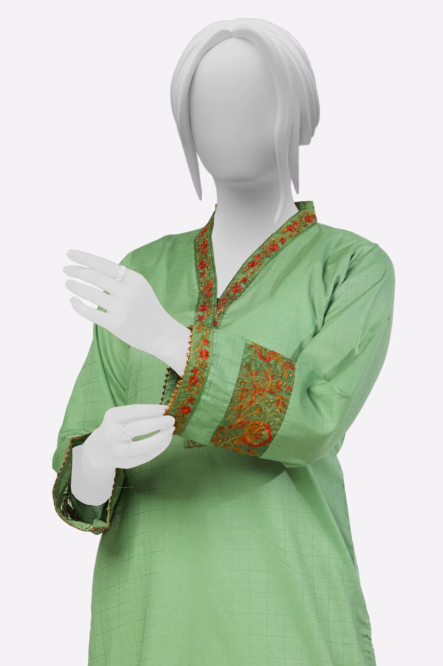 Green Embroidered Kurti From Sohaye By Diners