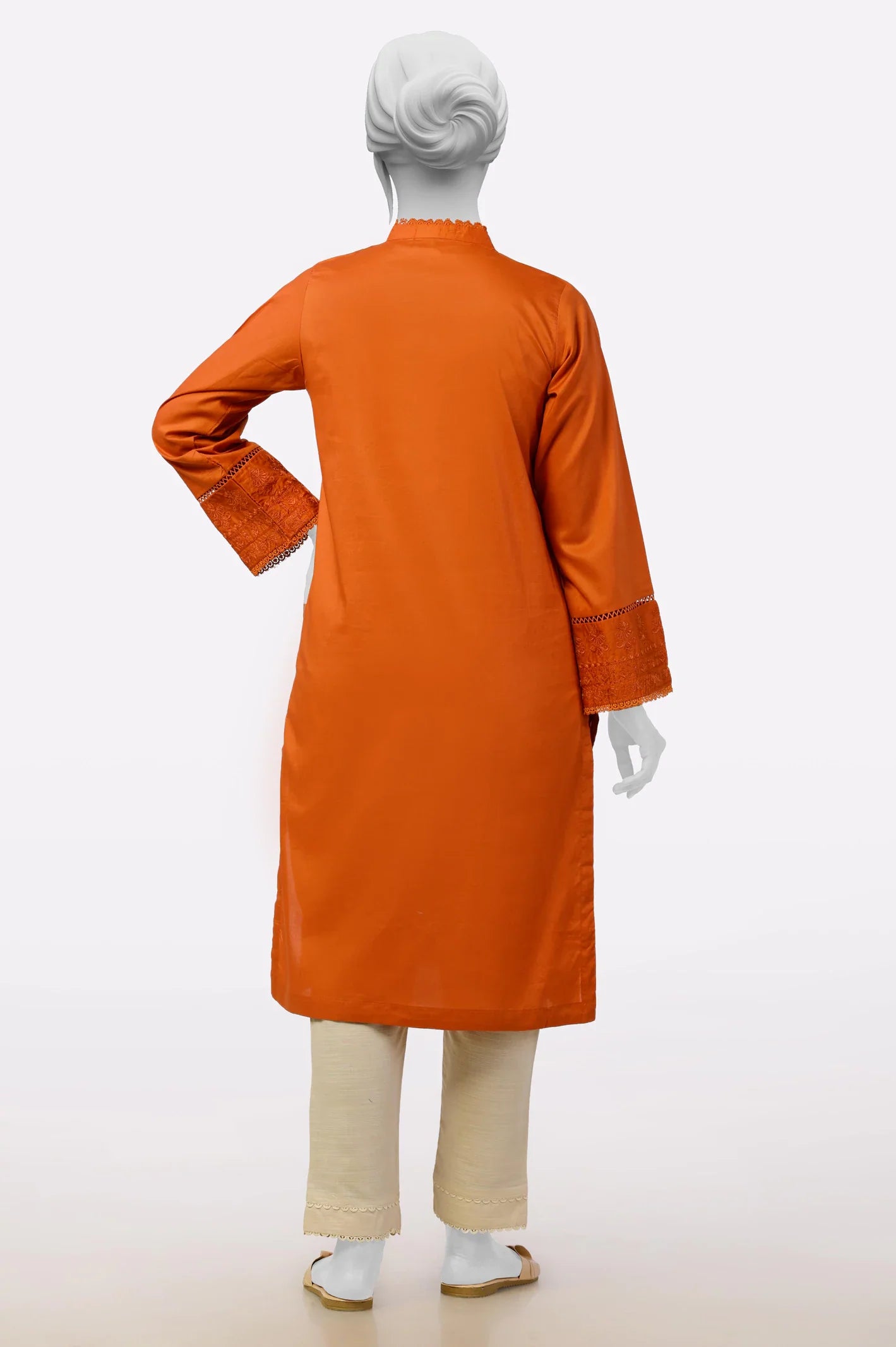 Rust Embroidered Kurti From Sohaye By Diners