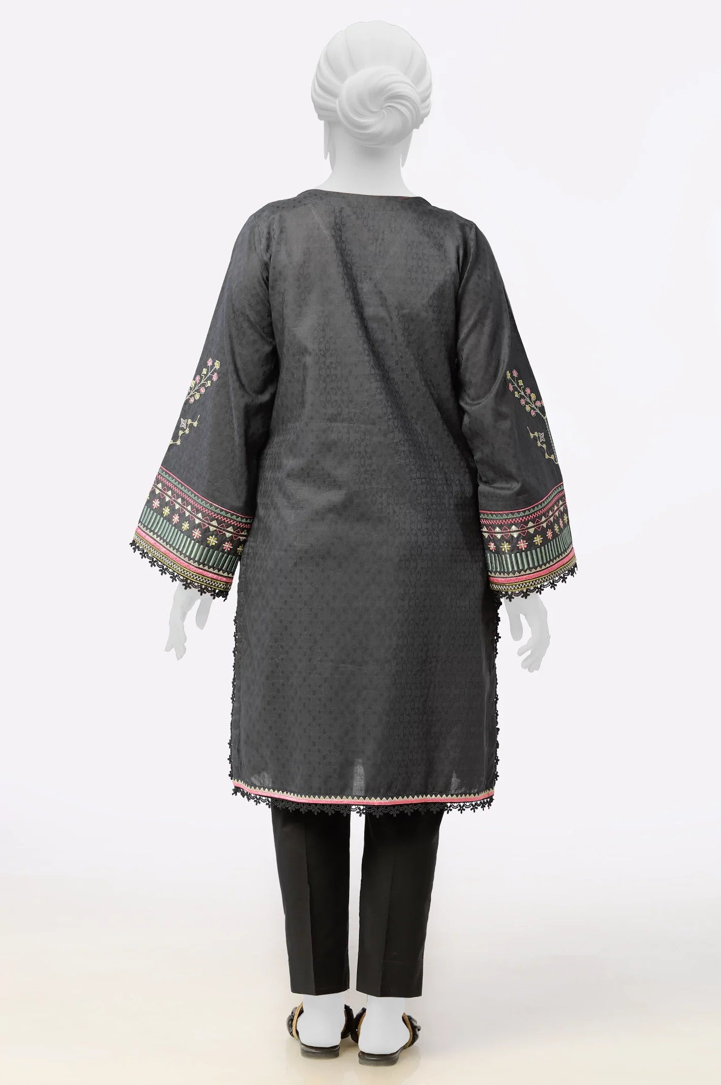 Black Embroidered Kurti From Sohaye By Diners