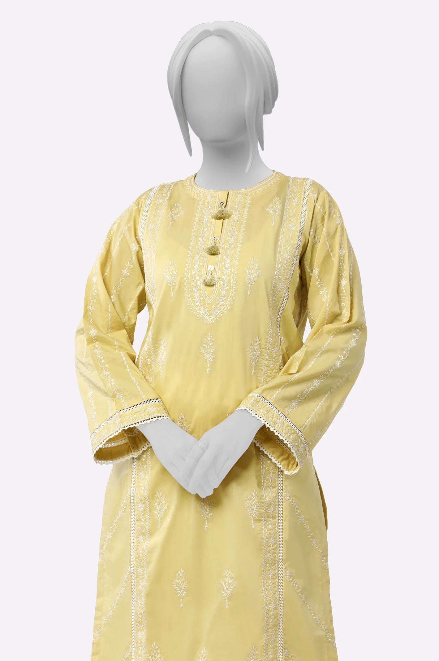 Yellow Embroidered Kurti From Sohaye By Diners