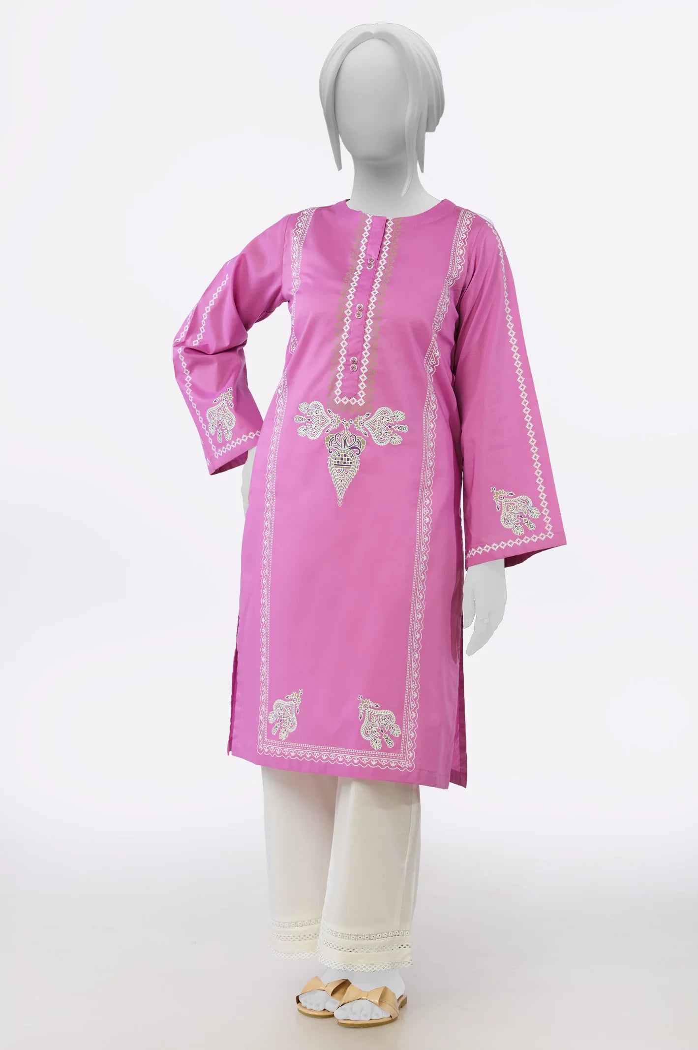 Light Purple Block Printed Kurti From Sohaye By Diners