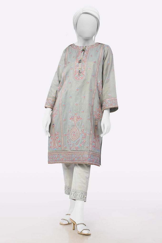 Grey Embroidered Kurti From Sohaye By Diners