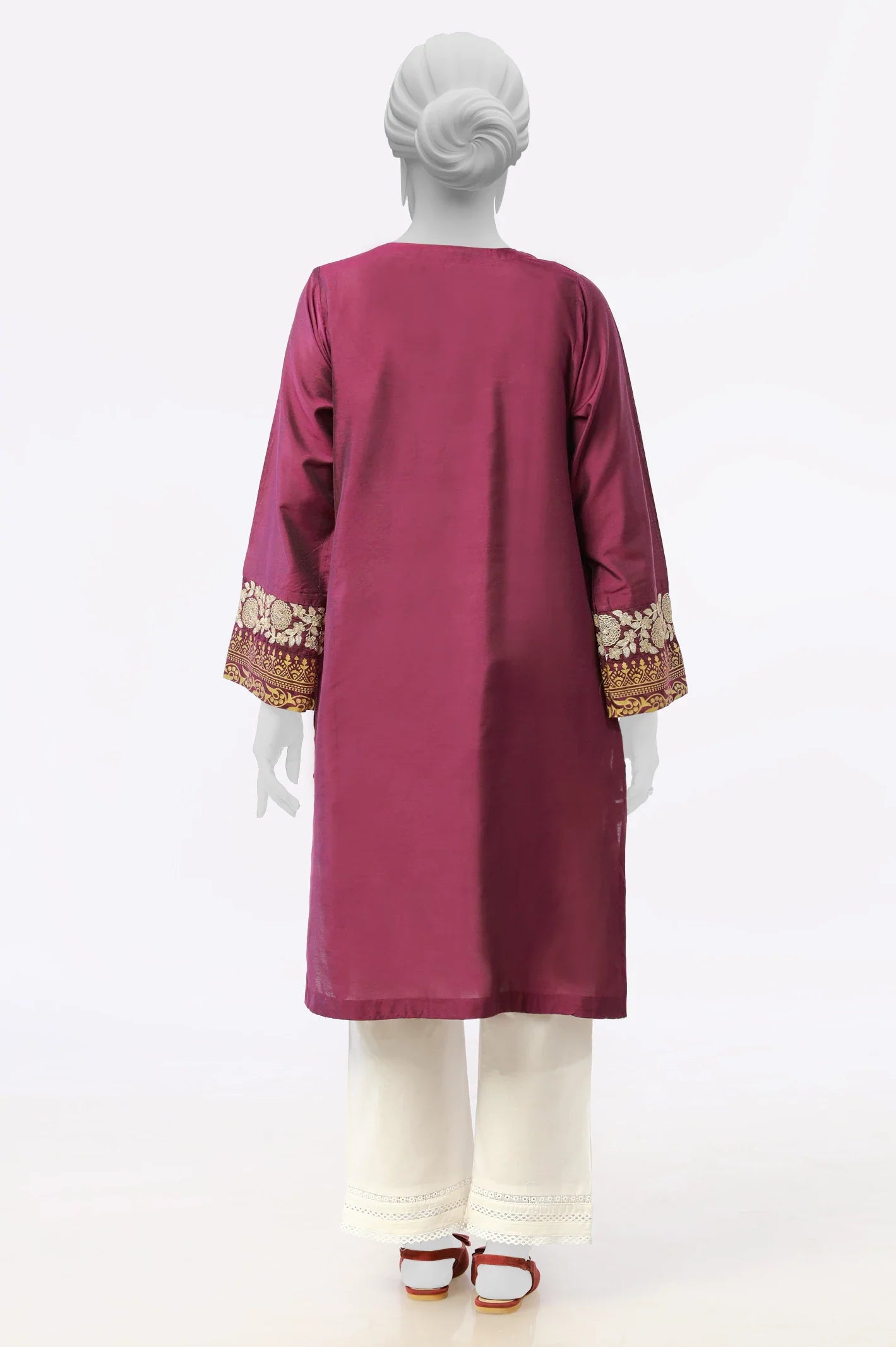 Magenta Embroidered Printed Kurti From Sohaye By Diners