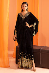 Black Embroidered Kaftan
