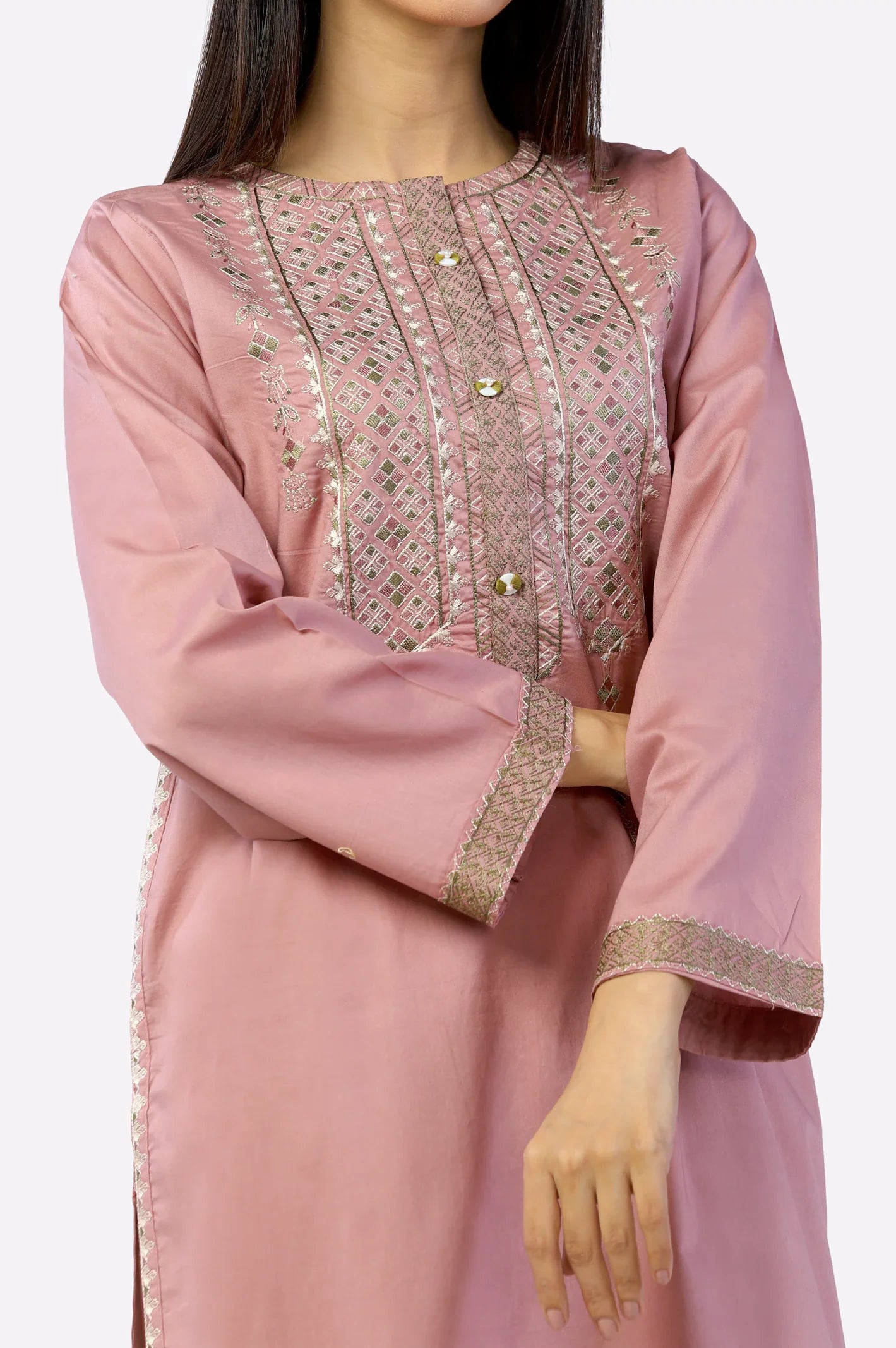 Pink Embroidered Kurti From Sohaye By Diners