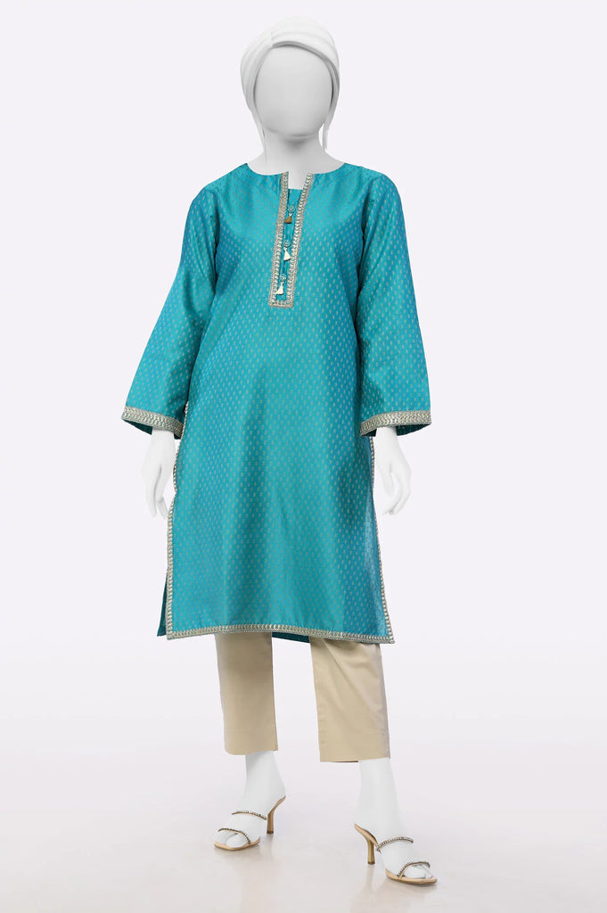 Green Embroidered Kurti From Sohaye By Diners