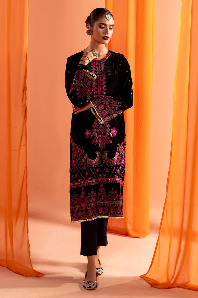 Black Ready To Wear Embroidered Kurti