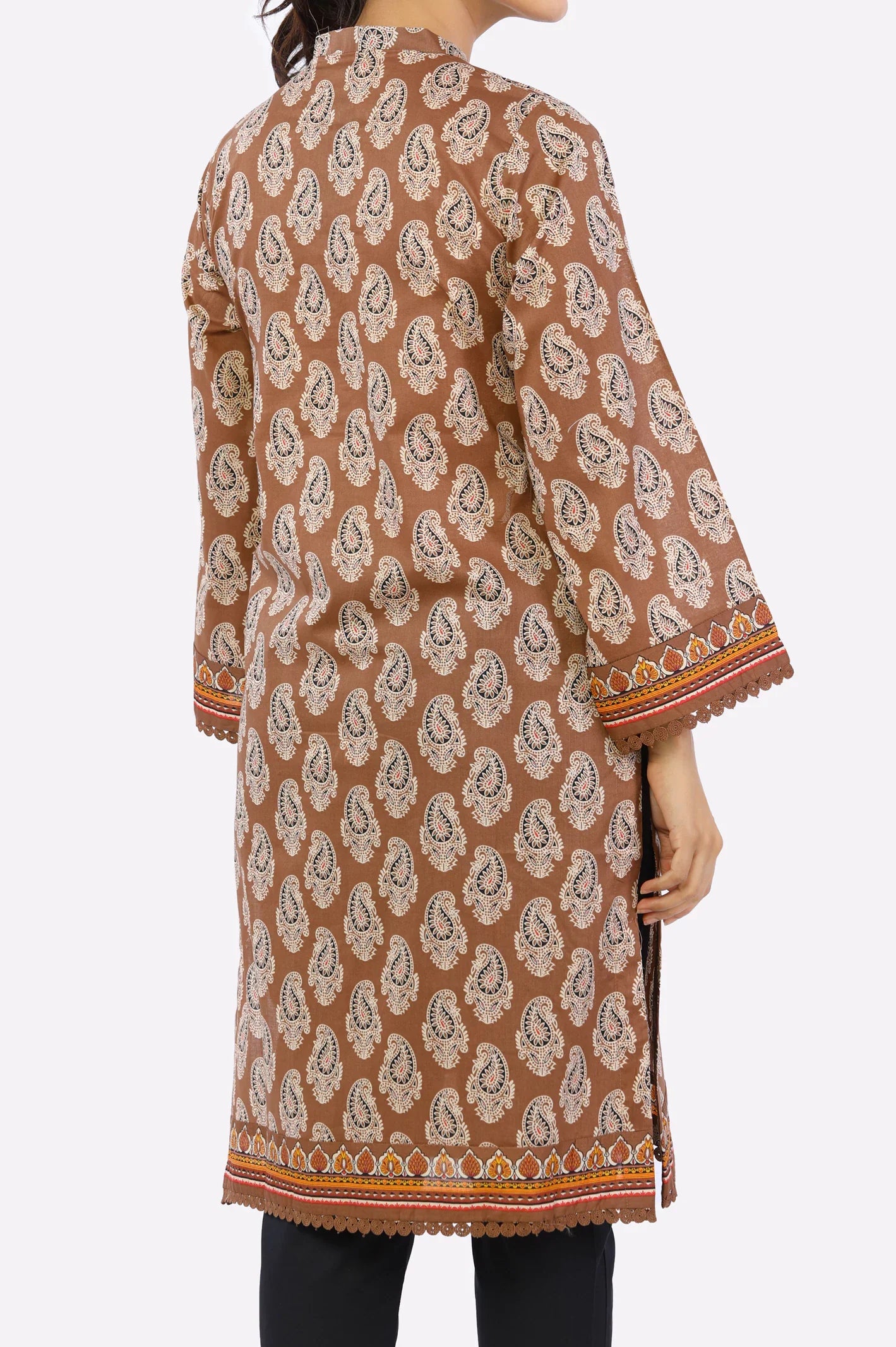 Brown Ready To Wear Printed Kurti for Womens