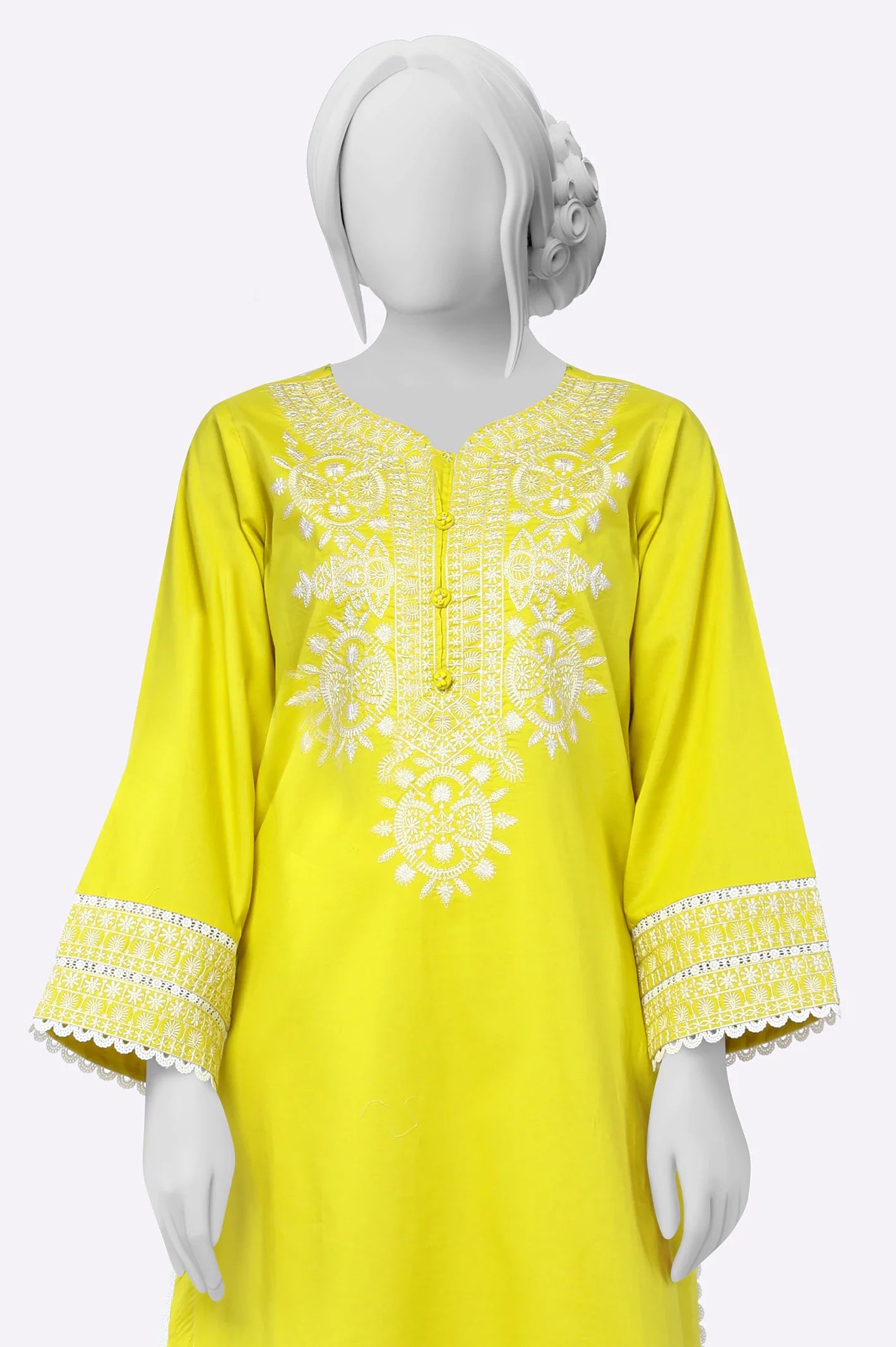 Yellow Embroidered Kurti From Sohaye By Diners