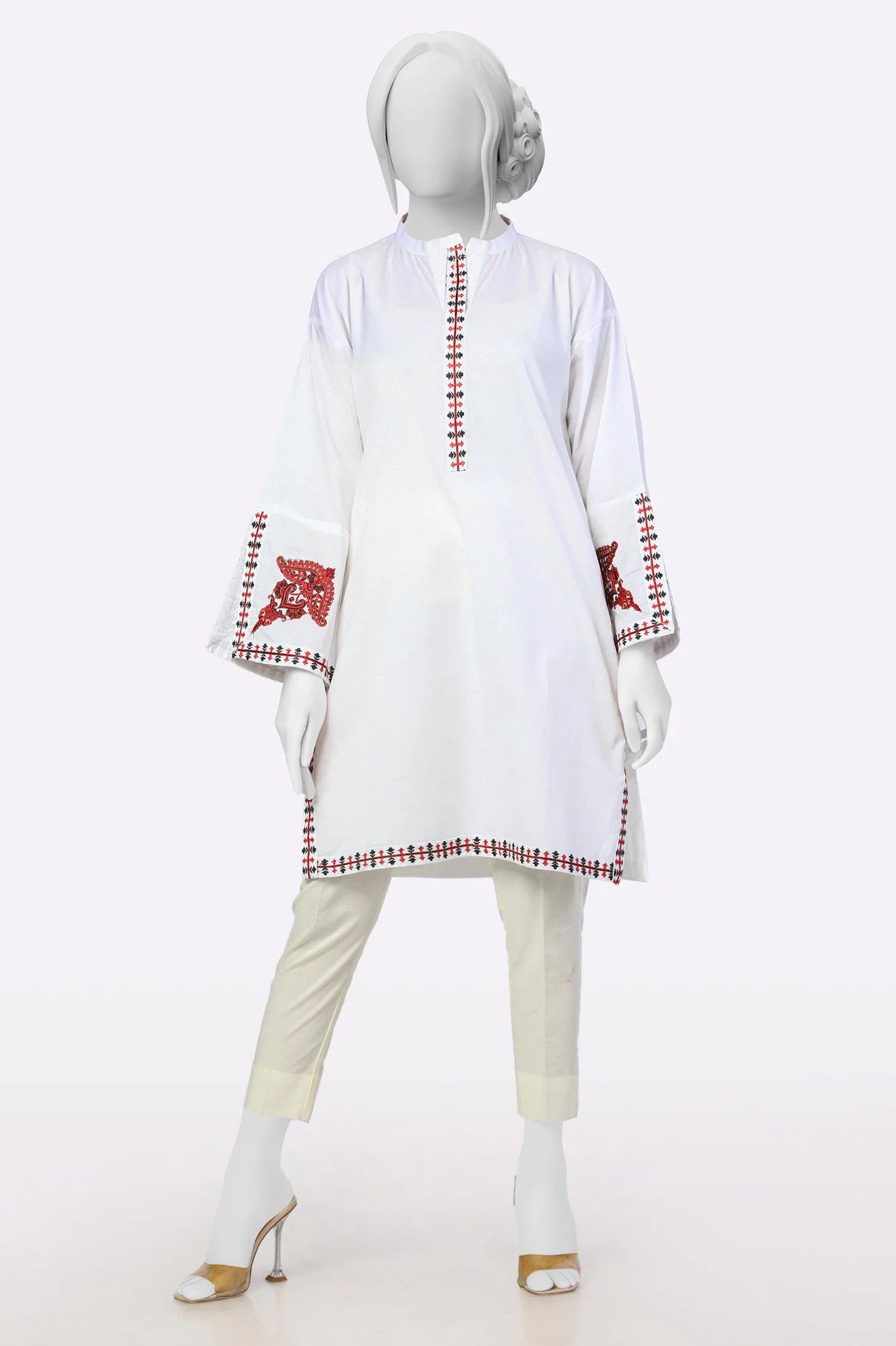 White Embroidered Kurti From Sohaye By Diners