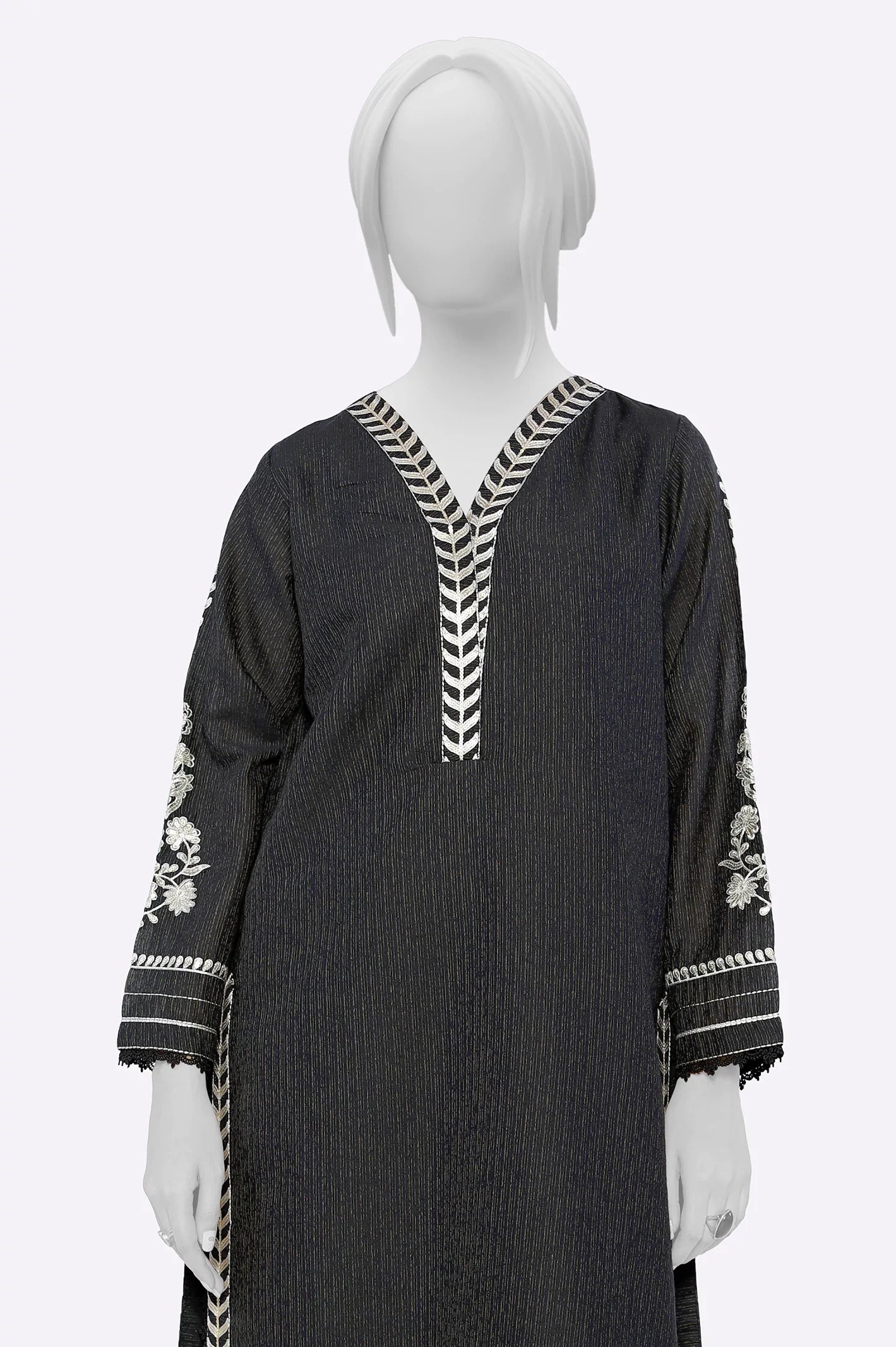 Black Embroidered Kurti From Sohaye By Diners