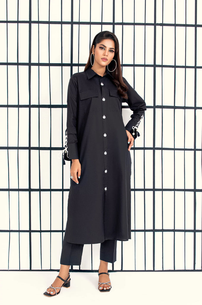 Cambric Black Stylised Kurti