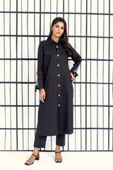 Cambric Black Stylised Kurti