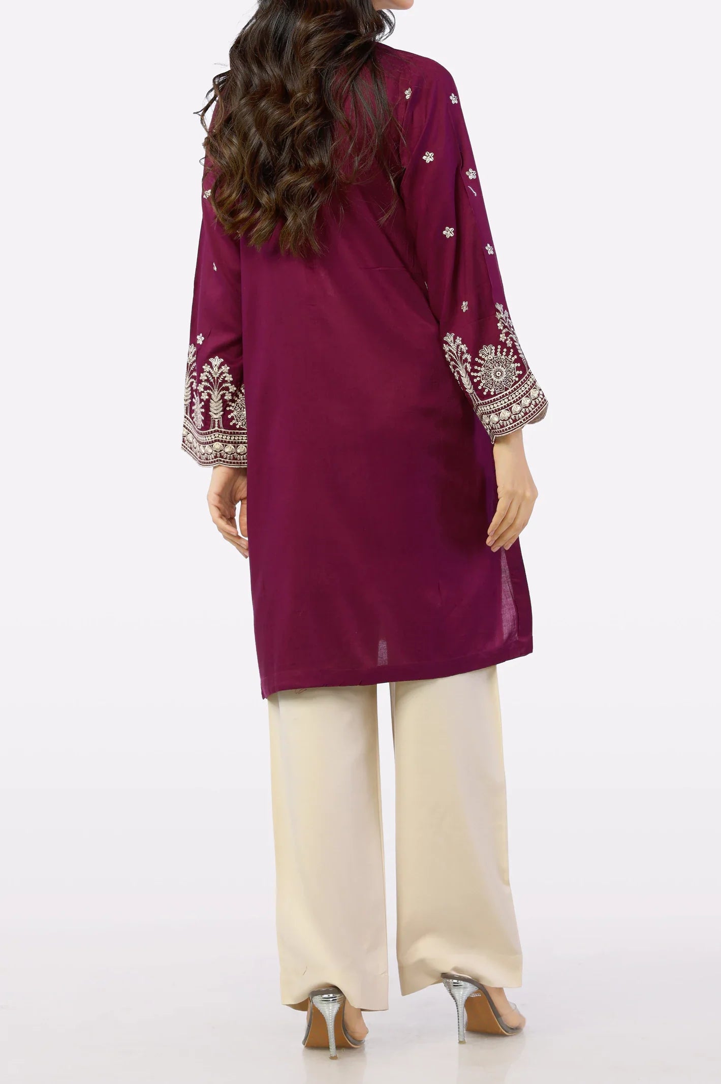 Magenta Embroidered Kurti From Sohaye By Diners