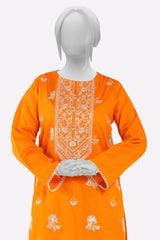 Orange Embroidered Kurti