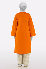 Orange Embroidered Kurti