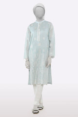 Light Grey Embroidered Kurti