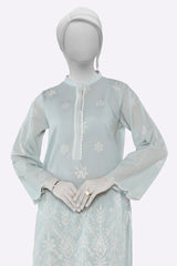 Light Grey Embroidered Kurti