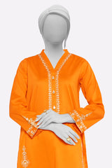 Orange Embroidered Kurti