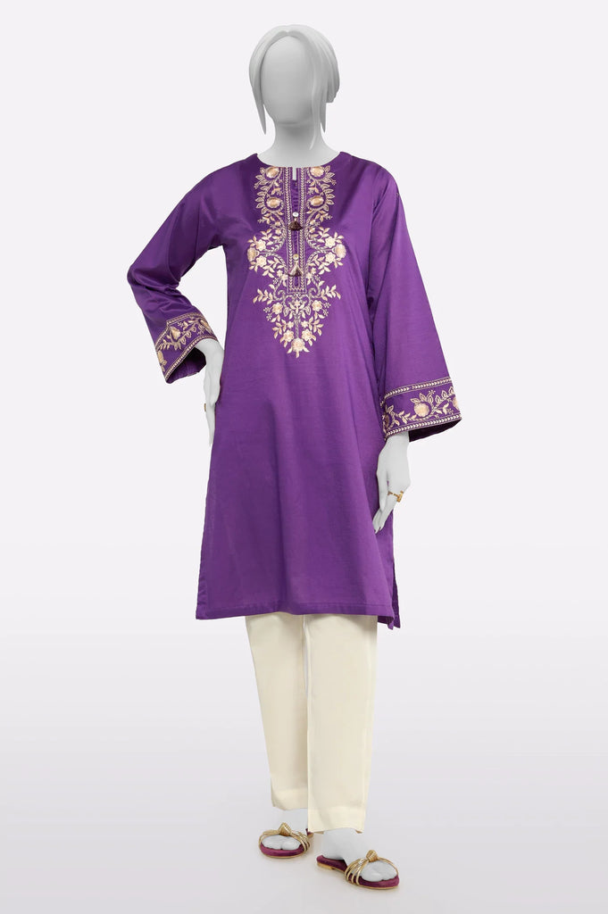 Purple Embroidered Kurti