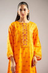 Orange Embroidered Kurti