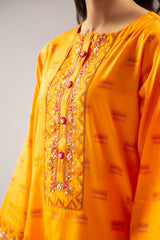 Orange Embroidered Kurti