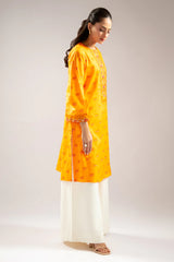 Orange Embroidered Kurti