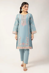 Light Blue Embroidered Kurti