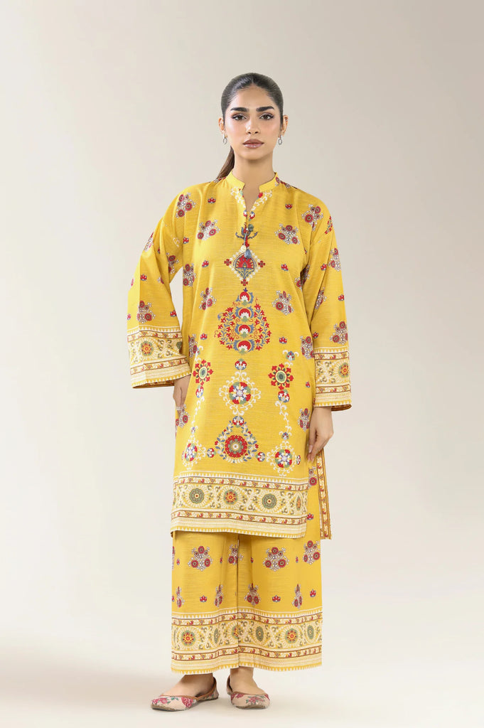 Printed Khaddar-Mustard 2PC
