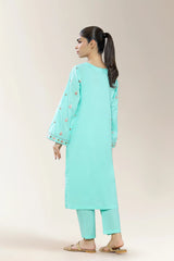 Embroidered Cambric Turquoise 2PC