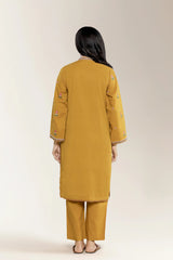 Embroidered Jacquard Mustard 2PC