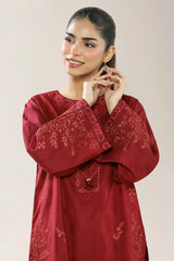 Viscose Self Jacquard-Maroon 2PC