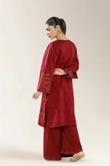 Viscose Self Jacquard-Maroon 2PC