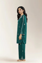 Embroidered Jacquard Green 2PC