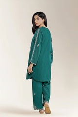 Embroidered Jacquard Green 2PC