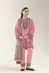 Printed Khaddar-Pink 3PC