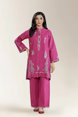 Embroidered Banadora Magenta 2PC