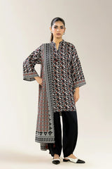 Printed Staple+Viscose-Black 3PC