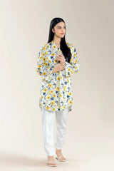 Print With Embroidery Schiffli-Yellow Shirt