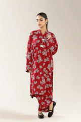 Printed Viscose-Maroon 2PC
