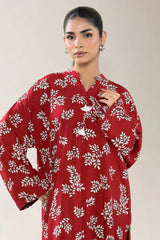 Printed Viscose-Maroon 2PC