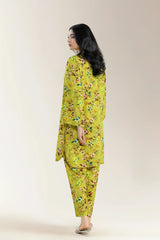Printed Viscose Linen Olive 2Pc