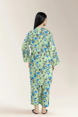 Basic Printed Viscose Linen Mint 2Pc